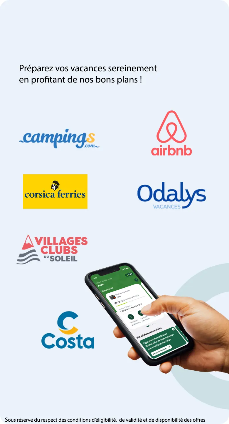 Ayez le bon réflexe Avantages Cpay Pour consommer malin ! Liste non exhaustives des enseignes partenaires : CARREFOUR SPARTOO, HELLOFRESH, PRIMASHOP, ODALYS, QPARK, CLARINS. Sous réserve du respect des conditions d'éligibilité, de validité et de disponibilité des offres